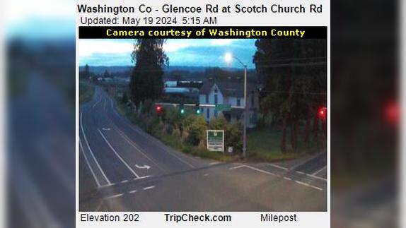 North Plains: Washington Co - Glencoe Rd at Scotch Church Rd Traffic Camera