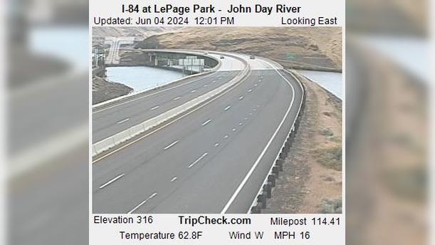Wasco: I-84 at LePage Park - John Day River Traffic Camera