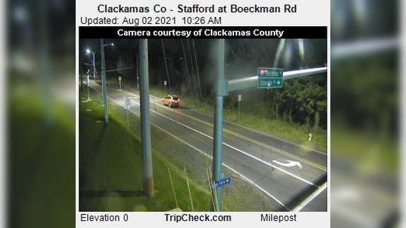 Wilsonville: Clackamas Co - Stafford at Boeckman Rd Traffic Camera