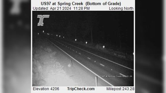 Chiloquin: US 97 at Spring Creek (Bottom of Grade) Traffic Camera