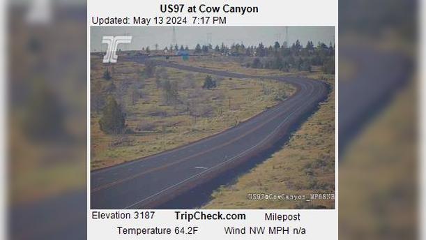 Antelope: US 97 at Cow Canyon Traffic Camera