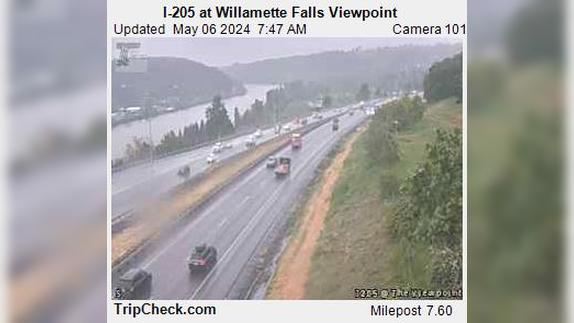 Oregon City: I-205 at Willamette Falls Viewpoint Traffic Camera