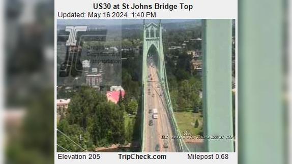 Traffic Cam Portland: US30 at St Johns Bridge Top Player