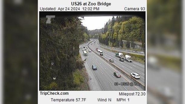 Traffic Cam Portland: US26 at Zoo Bridge Player