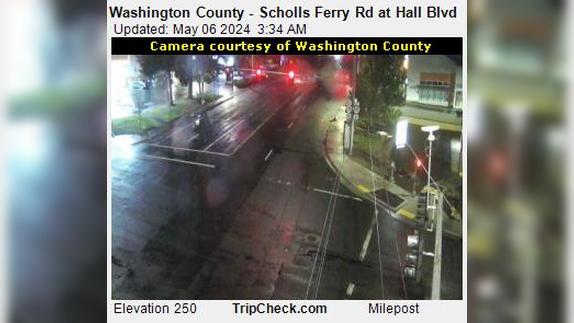Beaverton: Washington County - Scholls Ferry Rd at Hall Blvd Traffic Camera