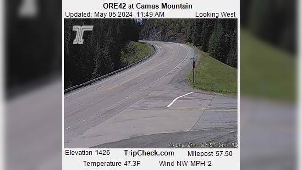 Camas Valley: ORE42 at Camas Mountain Traffic Camera