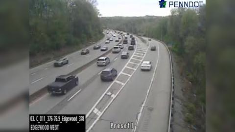 Traffic Cam Edgewood: I-376 WB @ EXIT - DR/SWISSVALE Player