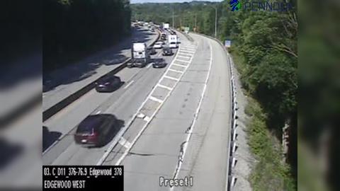 Traffic Cam Edgewood: I-376 WB @ EXIT - DR/SWISSVALE Player