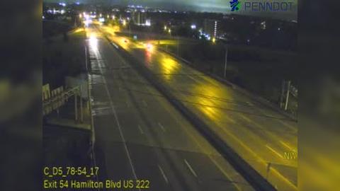 Traffic Cam South Whitehall Township: I-78 @ EXIT 54 (US 222 SOUTH/PA 222 NORTH HAMILTON BLVD) Player
