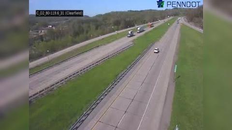 Lawrence Township: I-80 @ EXIT 120 (PA 879 CLEARFIELD) Traffic Camera