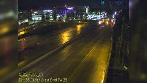 Salisbury: I-78 @ EXIT 55 (PA 29 SOUTH CEDAR CREST BLVD) Traffic Camera