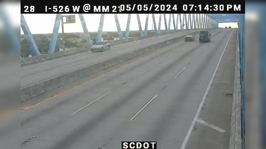Charleston: I-526 W @ MM 21 (Don Holt Bridge) Traffic Camera