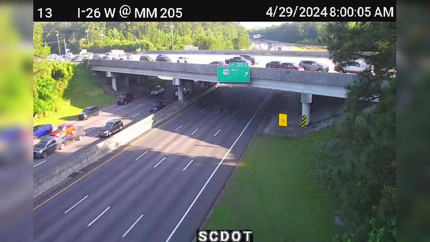 North Charleston: I-26 W @ MM 205 (US 78 East) Traffic Camera