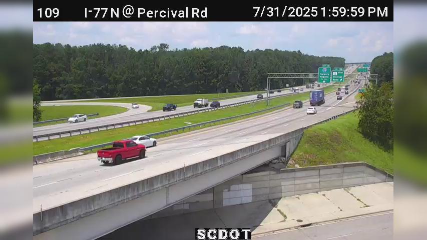 Traffic Cam Columbia: I-77 N @ MM 14.9 (Percival Rd) Player