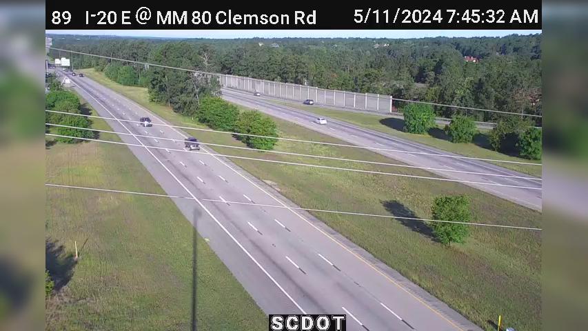 Chimney Ridge: I-20 E @ MM 80 (Clemson Rd) Traffic Camera