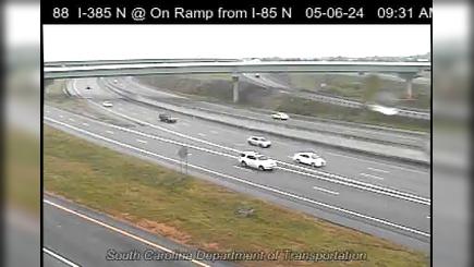 Greenville: I-385 N @ MM 36.5 (On-Ramp from I-85 N) Traffic Camera