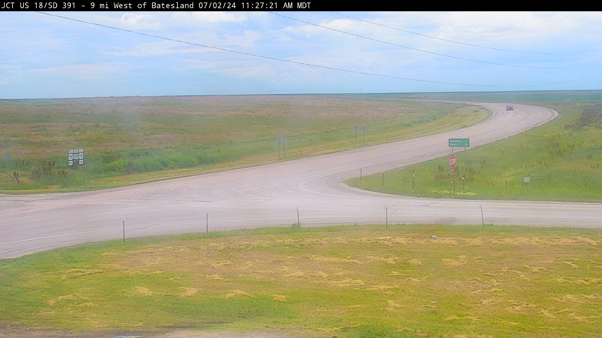 Southwest of town at junction US-18 & SD-391 - East Traffic Camera