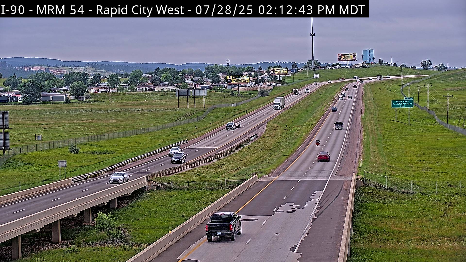 West of town along I-90 @ MP 54 - North (WB) Traffic Camera