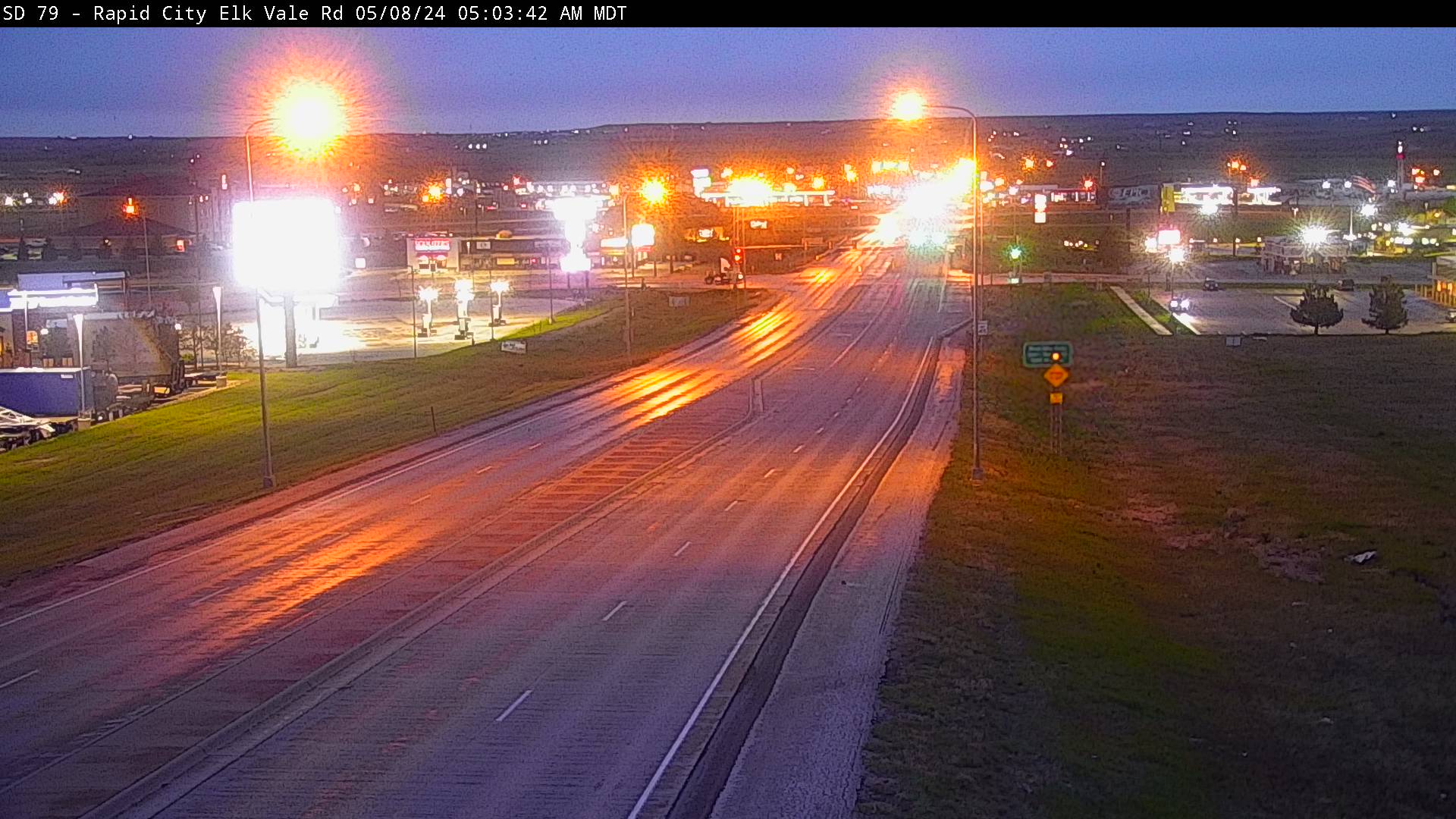 East of town along US-16B/Elk Vale Rd south of I-90 exit 61 - North Traffic Camera