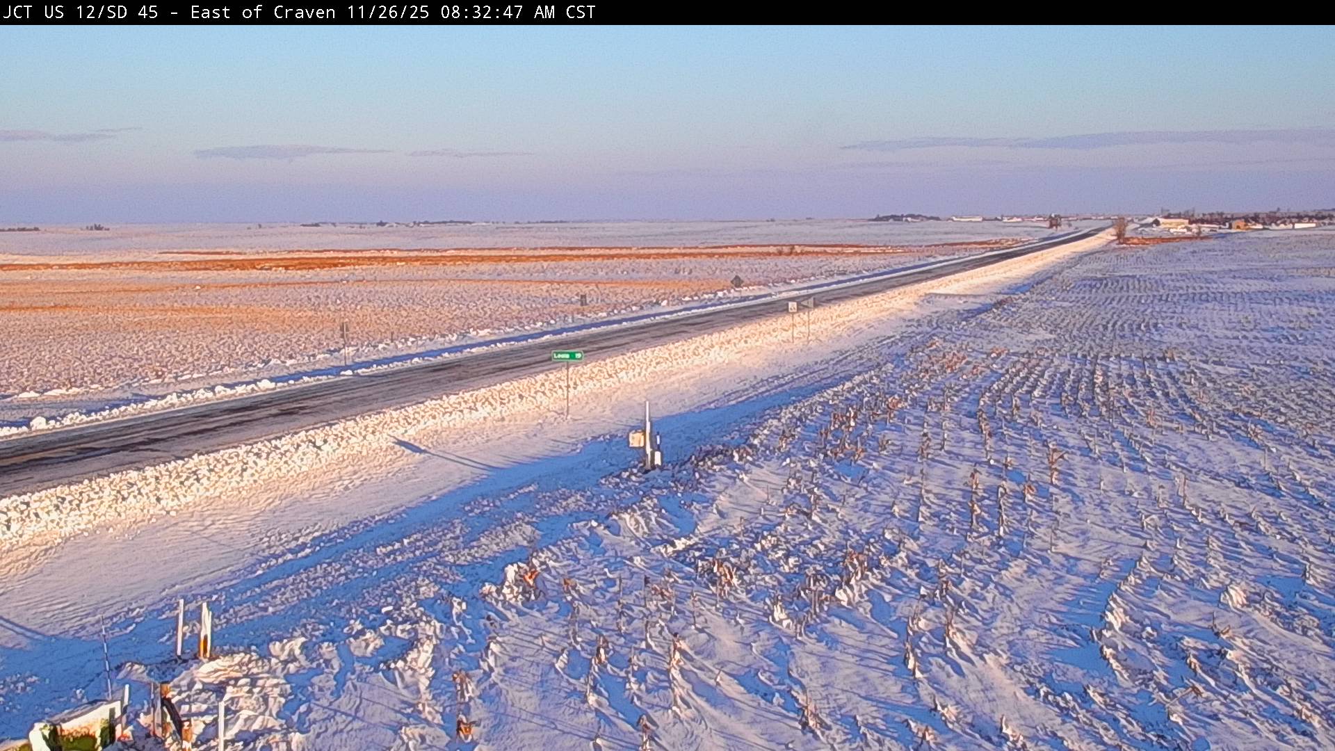 Traffic Cam East of town at US-12 & SD-45 - North Player