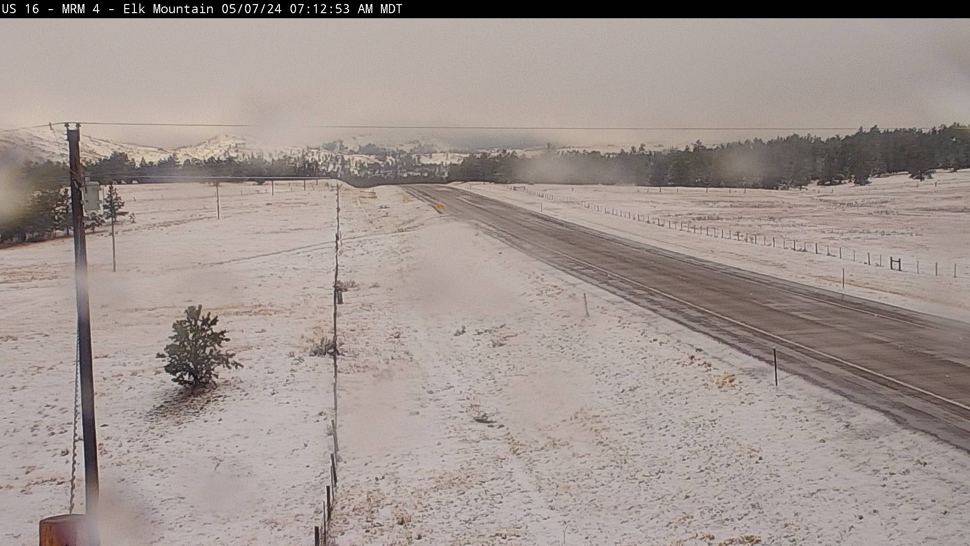 23 miles west of Custer along US-16 @ MM 4 - West Traffic Camera