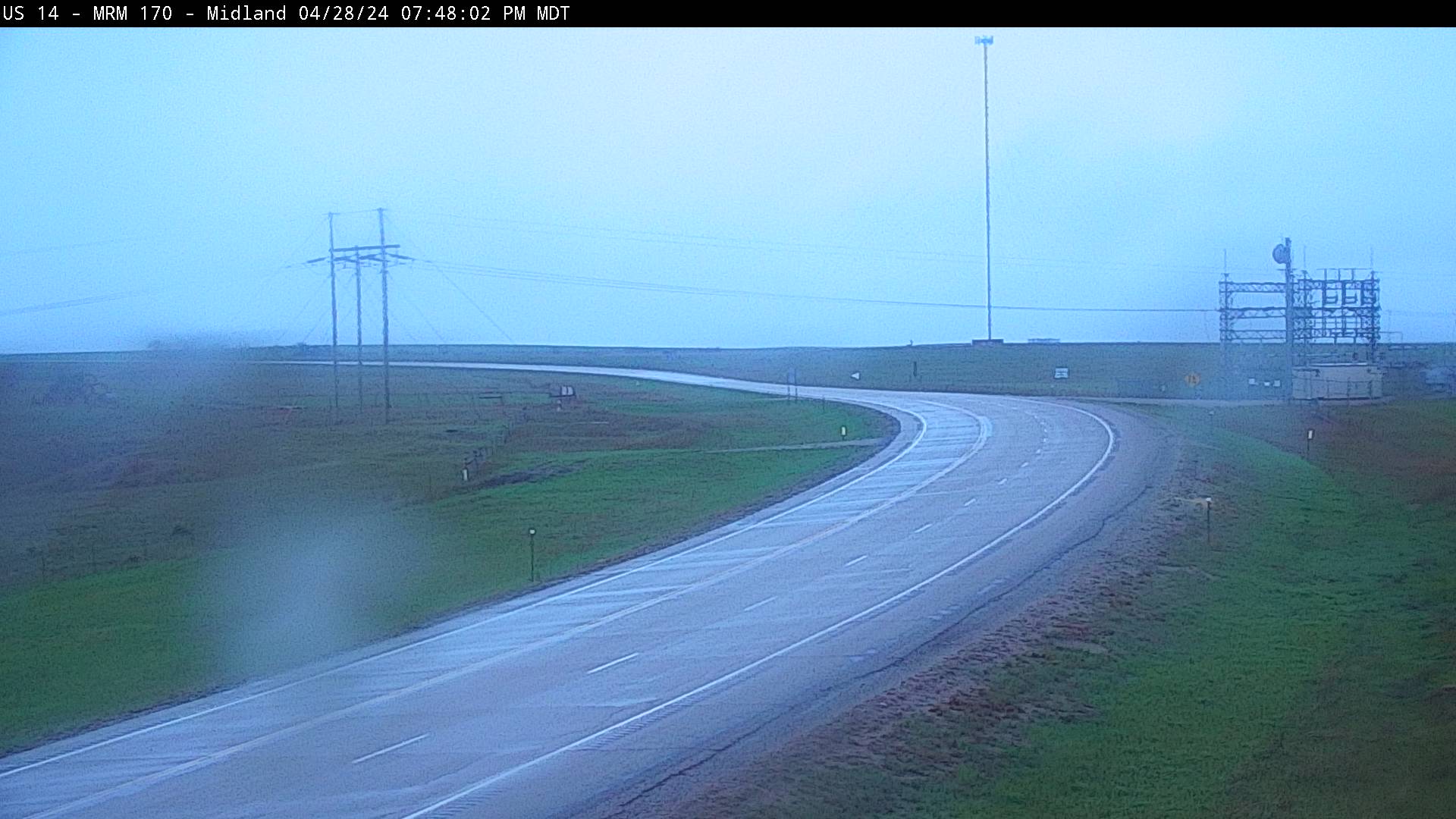 1 mile east of town along US-14 @ MP 170 - Northeast Traffic Camera