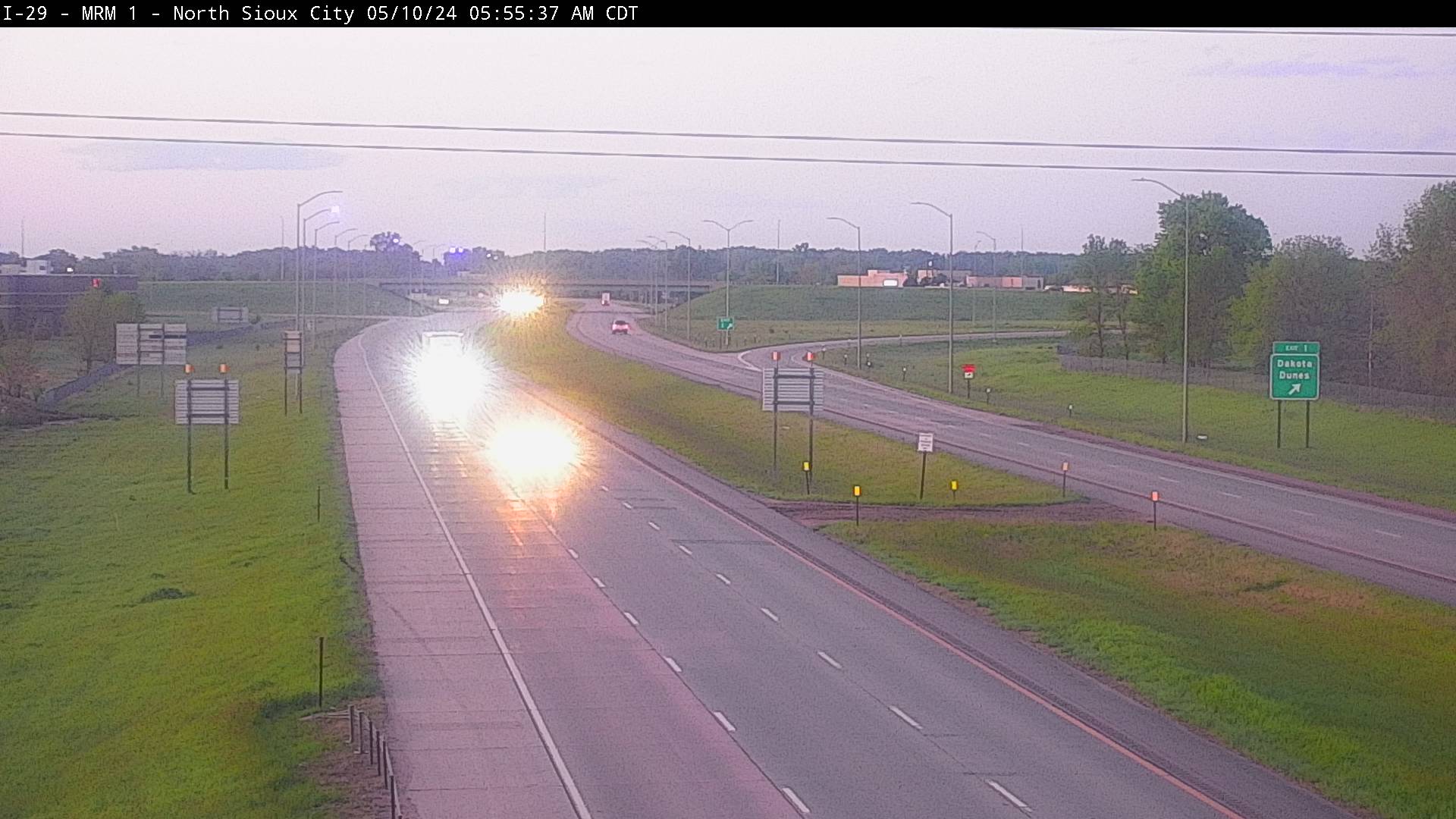 2 miles north of town along I-29 @ MP 2 - South Traffic Camera