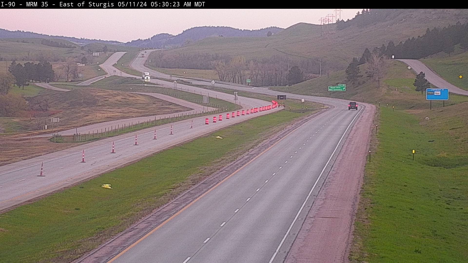 East of town along I-90 @ MP 35.6 - West Traffic Camera