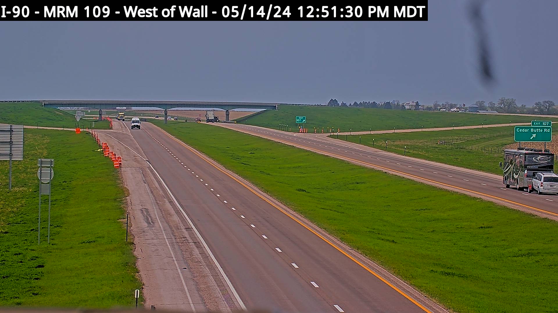 Traffic Cam West of town along I-90 @ MP 108.4 - West Player