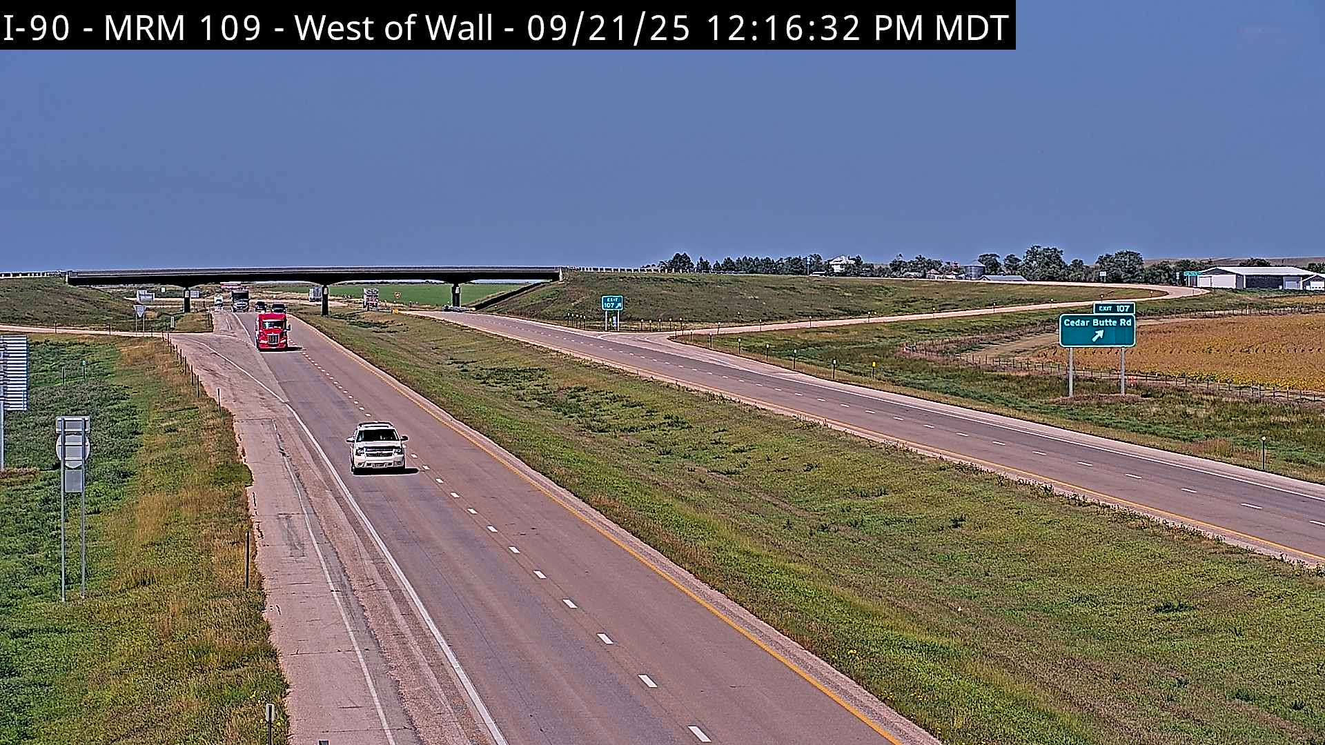 Traffic Cam West of town along I-90 @ MP 108.4 - West Player