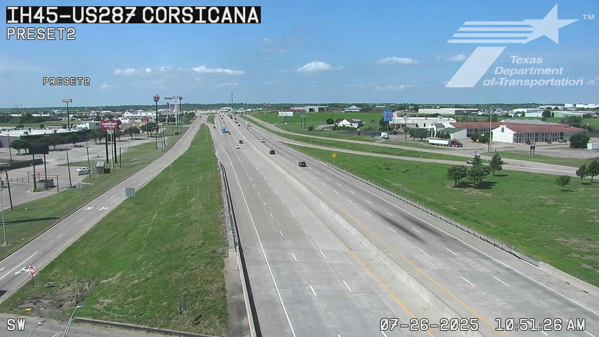 Traffic Cam Corsicana › North: I-45 @ US 287 Player