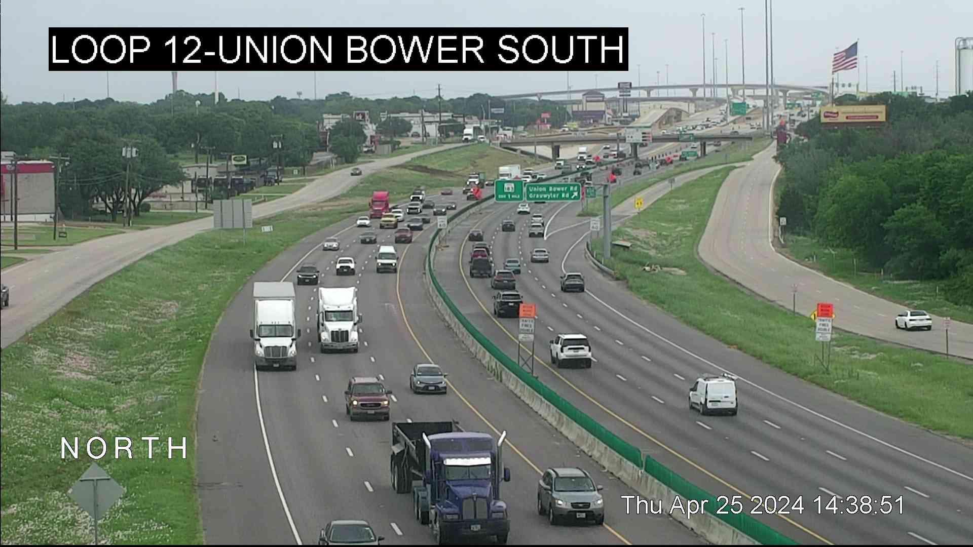 Traffic Cam Irving › North: Loop 12 @ Union Bower South Player
