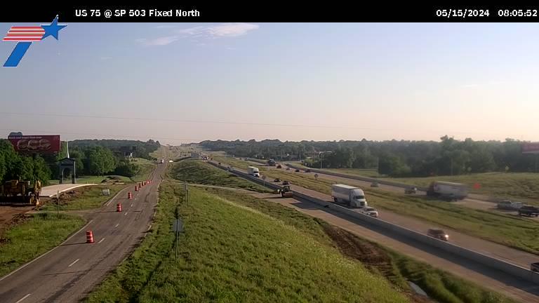 Traffic Cam Denison › North: US 75 @ SP 503 North Fixed Player