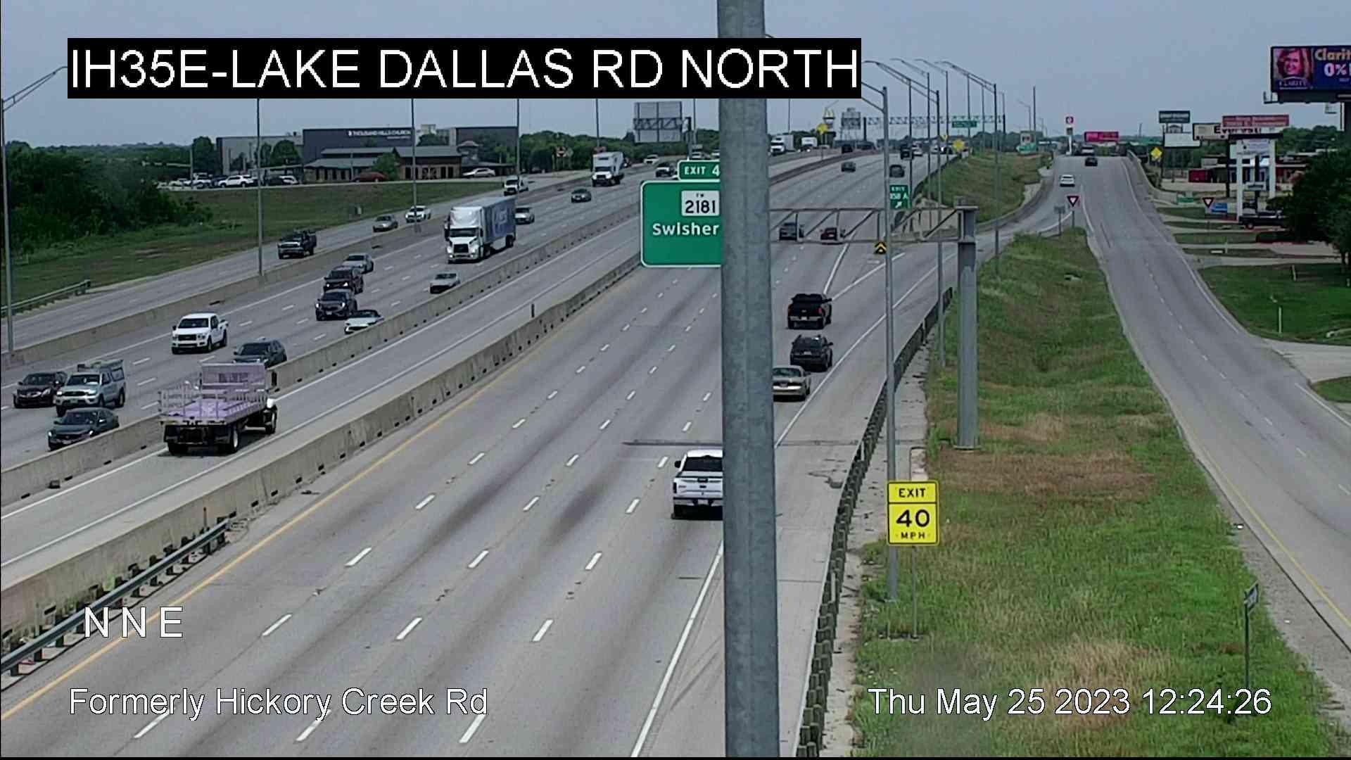 Lake Dallas › North: I-35E @ Hickory Creek Rd Traffic Camera