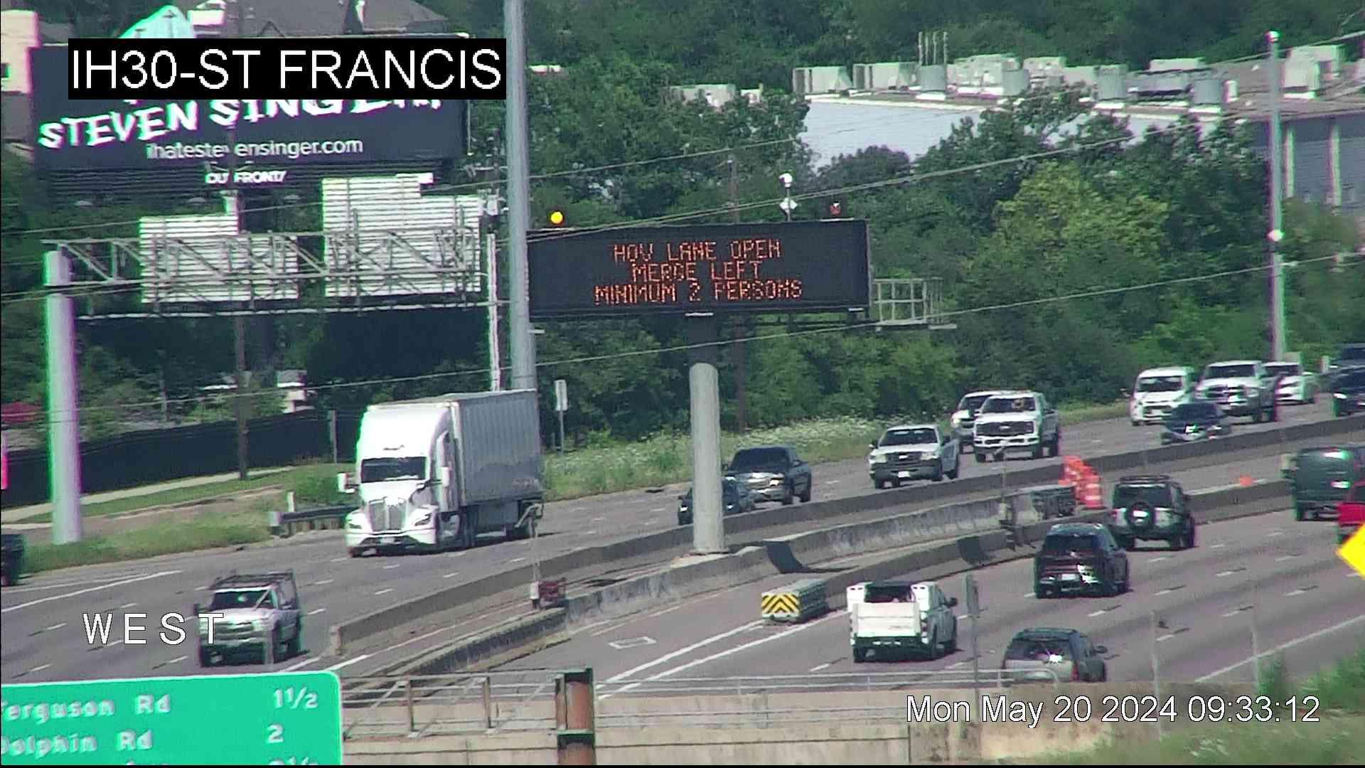 Dallas › East: I-30 @ St Francis Traffic Camera