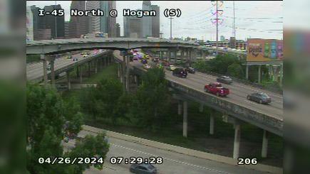 Houston › South: I-45 North @ Hogan (S) Traffic Camera