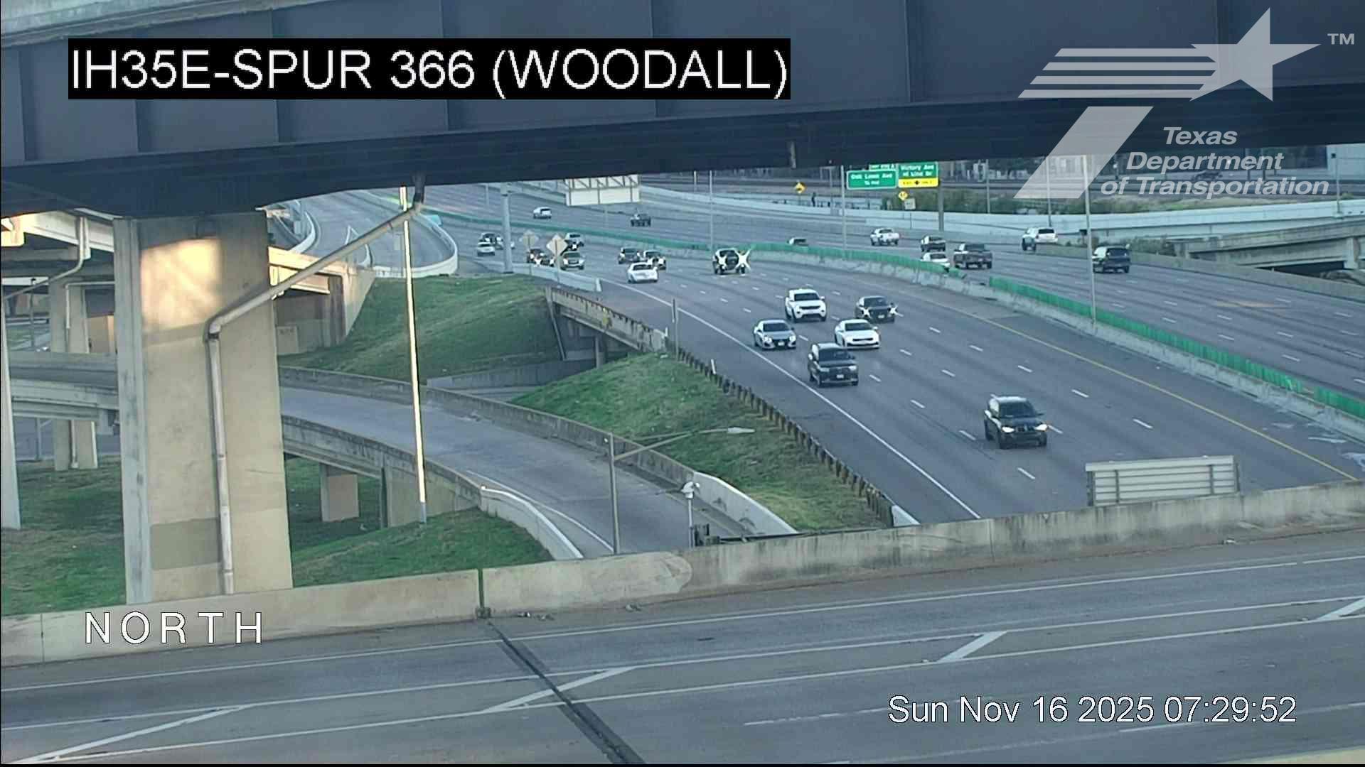 Traffic Cam Downtown PID › North: I-35E @ Spur 366 Player