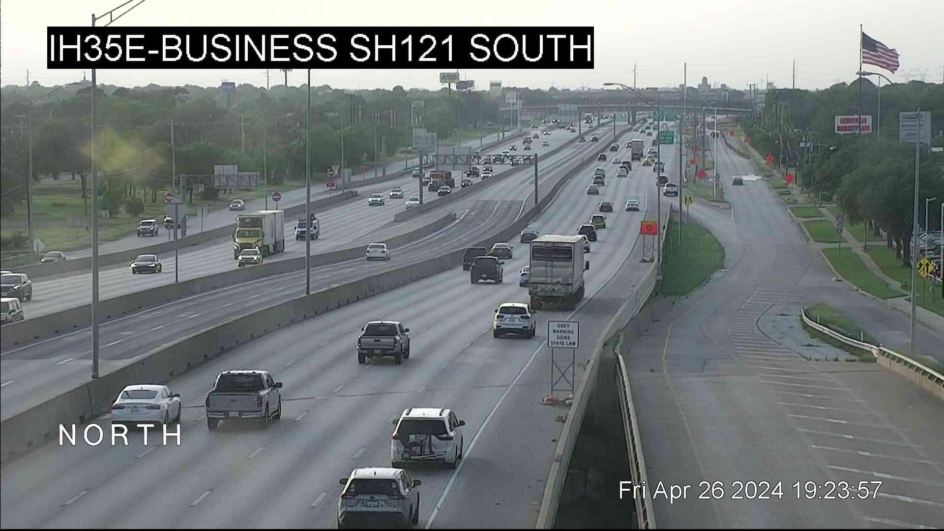 Traffic Cam Lewisville › North: IH35E @ Business SH121 South Player
