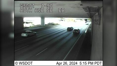 Traffic Cam Beaumont: I-90 at MP 7: 80th Ave SE Eastbound Player