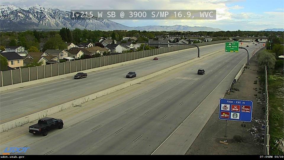 I-215 W SB @ 3900 S MP 16.9 WVC Traffic Camera