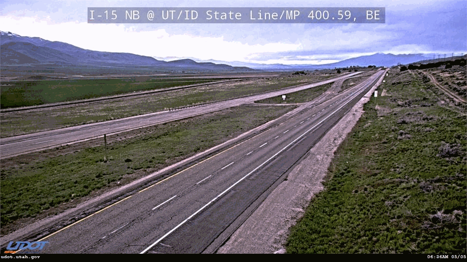 Traffic Cam I-15 Liveview NB @ UTID State Line MP 400.59 BE Player