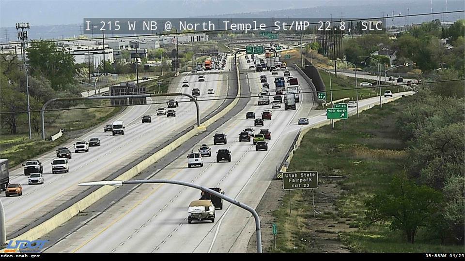 I-215 W NB @ North Temple St MP 22.8 SLC Traffic Camera