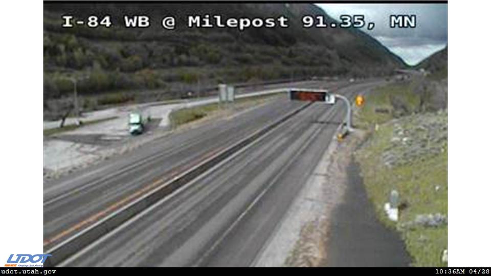 I-84 Weber Canyon WB @ Milepost 91.35 MN Traffic Camera