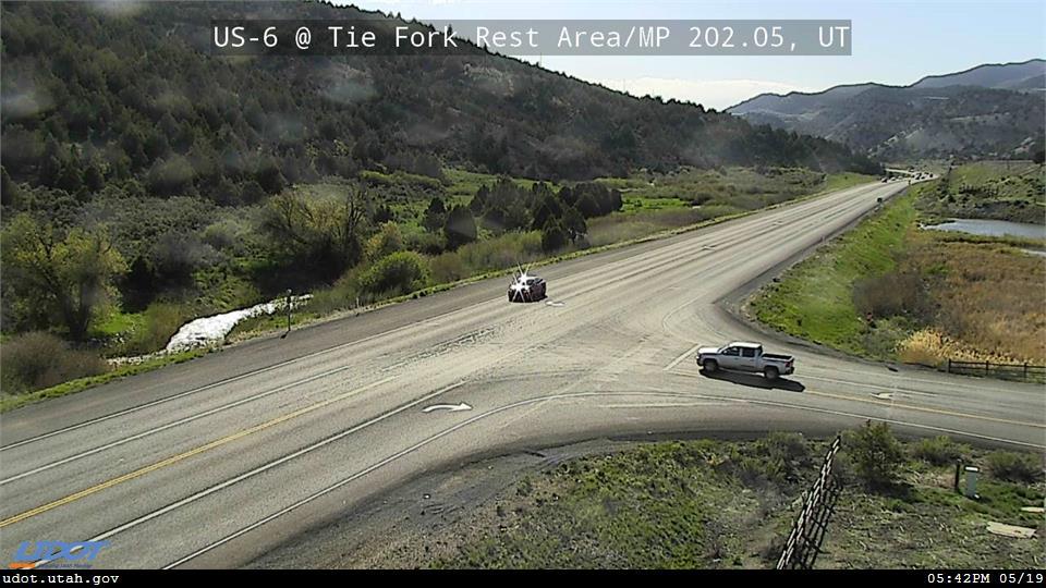 Traffic Cam US 6 @ Tie Fork Rest Area MP 202.05 UT Player