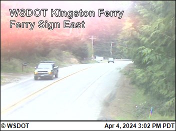 WSF Kingston Ferry Sign East Traffic Camera