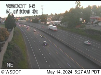 Traffic Cam I-5 at MP 3.7: 63rd St Player