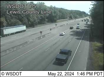 Traffic Cam I-5 at MP 85.5: Lewis County Line Player