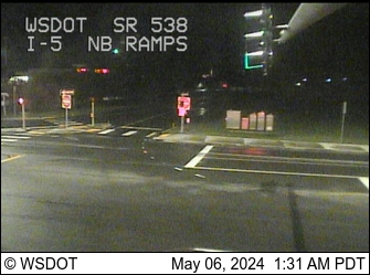 Traffic Cam I-5 at MP 227.7: College Way NB Ramps (SR 538) Player