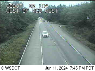 Traffic Cam SR 104 at MP 12.1: W of Hood Canal Bridge VMS West Player