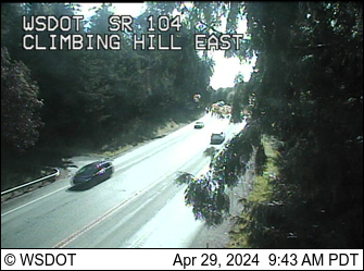 Traffic Cam SR 104 at MP 13.1: Climbing Hill Looking West Player